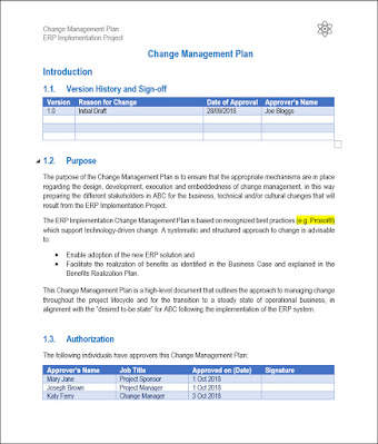 change management plan template