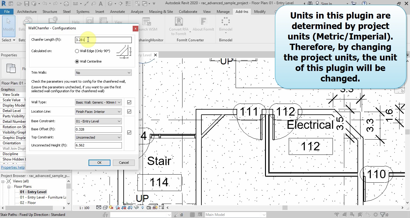 Revit AddOns Wall Chamfer