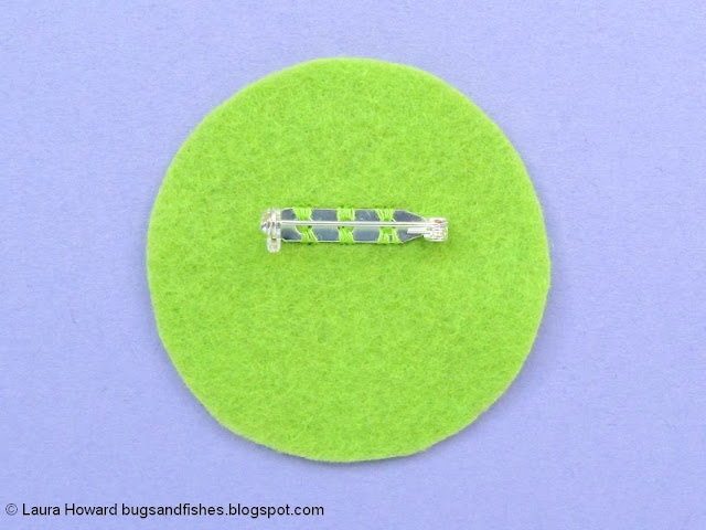 Felt Plant Lady Brooch Tutorial: add the brooch clasp