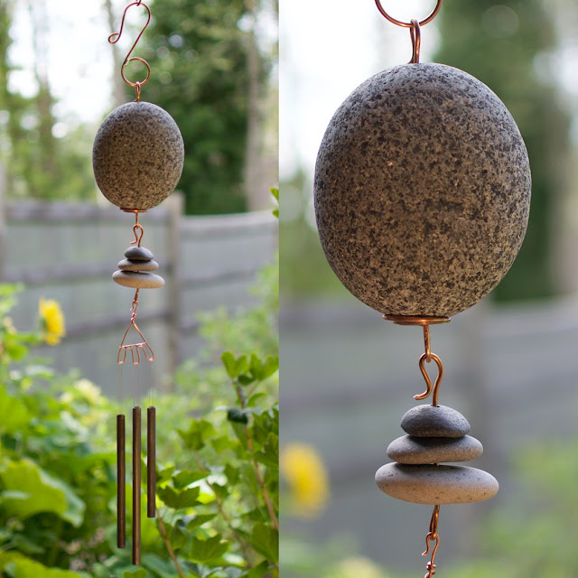 Natural Zen beach stone wind chime by Coast Chimes