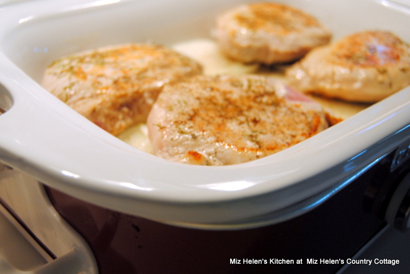 Slow Cooker Pepper Jelly Pork Chops, Apples & Onions