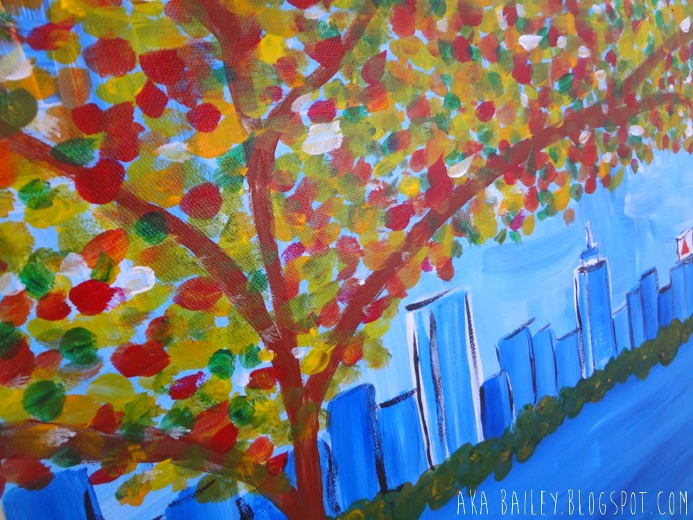 Autumn on the Charles, painting from The Paint Bar Boston
