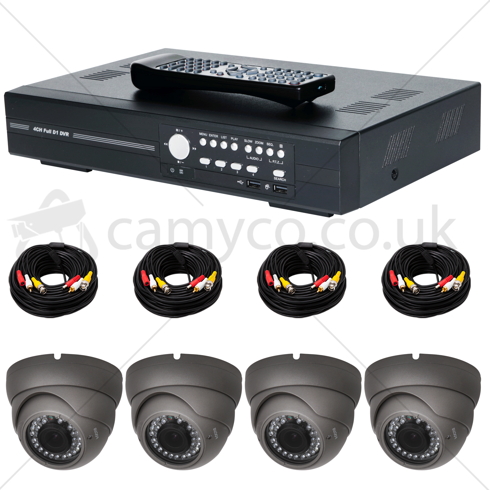 Camyco CCTV & Security 700 TVL 4 Camera Manual Zoom CCTV System