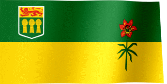 The waving flag of Saskatchewan (Animated GIF)