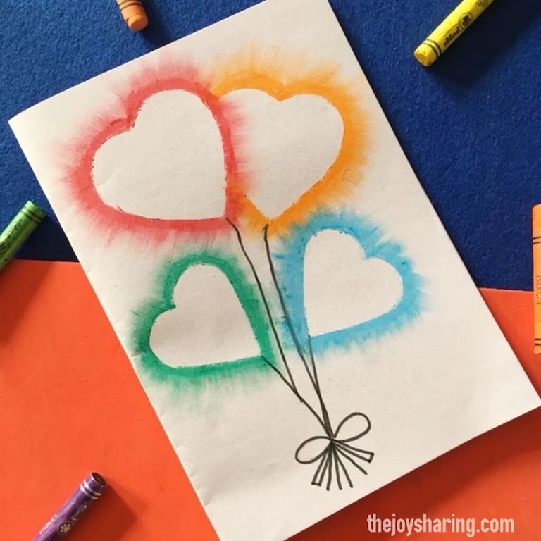 Easy heart balloon card for Mother's day