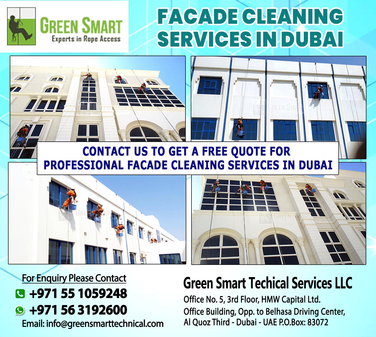 Facade Cleaning Dubai External Glass Cleaning Services Dubai rope