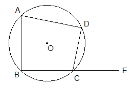 ABCD is a cyclic quadrilateral with exterior angle ∠DCE