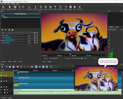 Applying Additional Effects to my Cow's Tail Animated Short in Shotcut.