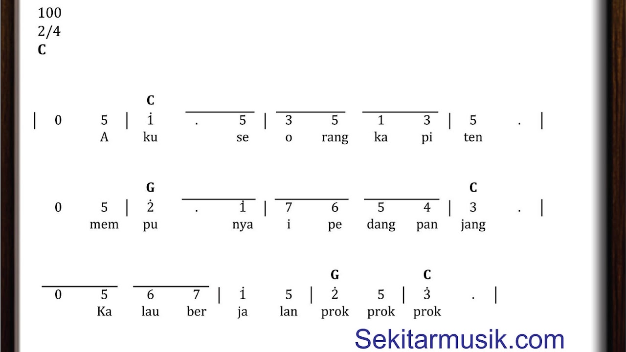 Not Angka Aku Seorang Kapiten Sekitar Musik