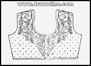 Saree Blouse Designs Drawing How To Draw Fashion Blouse Design Blouse Sketch Drawing Easy