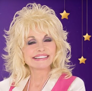 Portrait of Dolly Parton, with stars