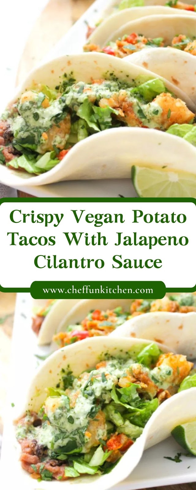 Crispy Vegan Potato Tacos With Jalapeno Cilantro Sauce Crispy Vegan Potato Tacos With Jalapeno Cilantro Sauce