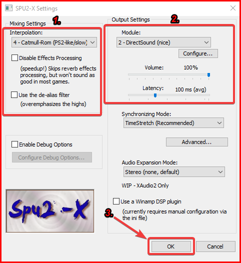 Audio settings