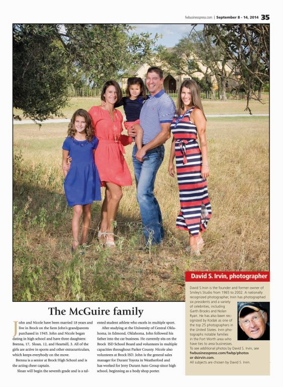 Fort Worth Business Press 2014 The McGuire Family