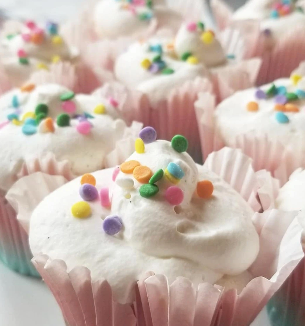 Funfetti Angel Food Birthday Cupcakes