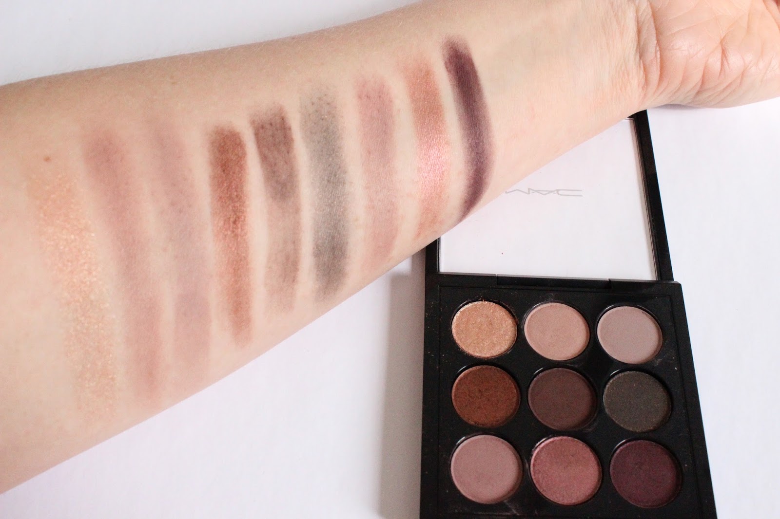 Mac Eye Shadow x 9 Burgundy Times Nine a little pop of coral.