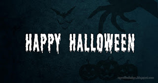 White Happy Halloween Text Greeting With Dark Green Horror Moody Background