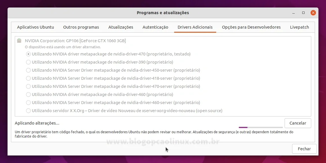 Aguarde enquanto é feito o download e instalação dos pacotes necessários