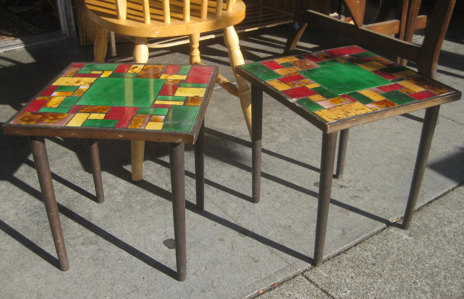 UHURU FURNITURE & COLLECTIBLES SOLD Colorful Mosaic Side Tables