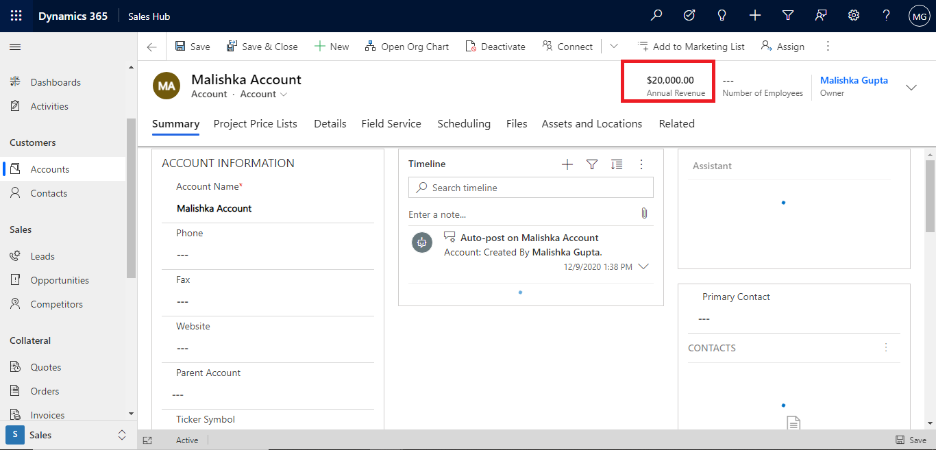 Field level security in Dynamics 365.