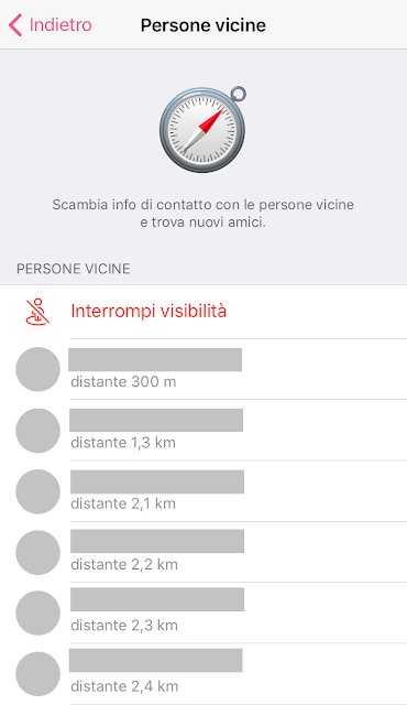 Telegram Messenger per iOS Interrompi Visibilità