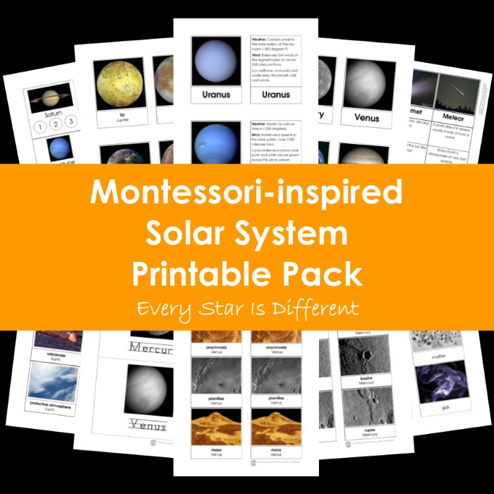 Every Star Is Different Montessori inspired Solar System Printable Pack Every Star Is Different Montessori inspired Solar System Printable Pack