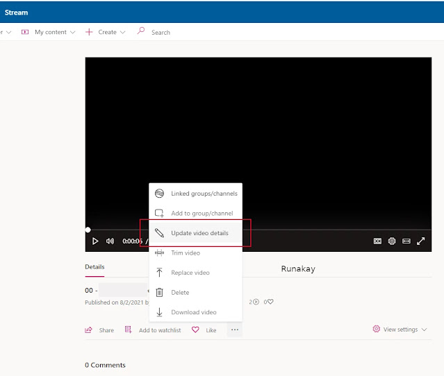 Update video details in Microsoft Stream