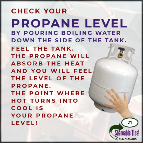SCG Niagara SHAREABLE Tip 21 Check Your PROPANE LEVEL with THIS TRICK!