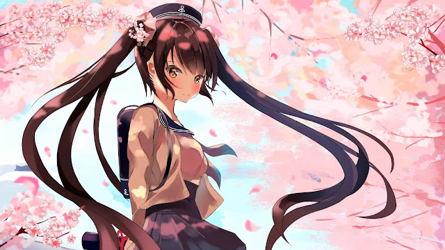 Long Hair Anime Girl Sakura Wallpaper