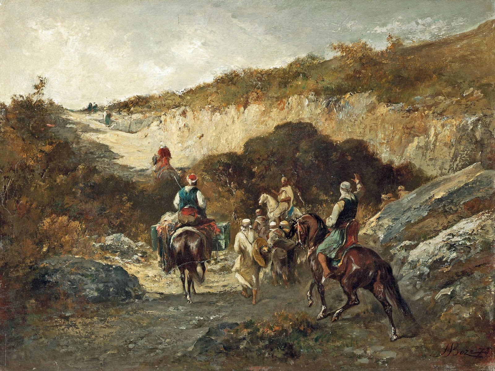 Peinture Française du 19ème Siècle: Expedition on the Mountain (1873)