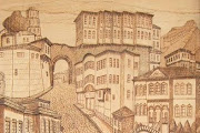 Pyrography picture - Old Plovdiv