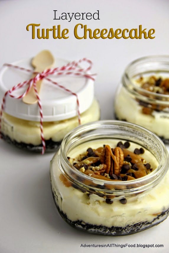 Adventures in all things food Layered Turtle Cheesecakes in Ball