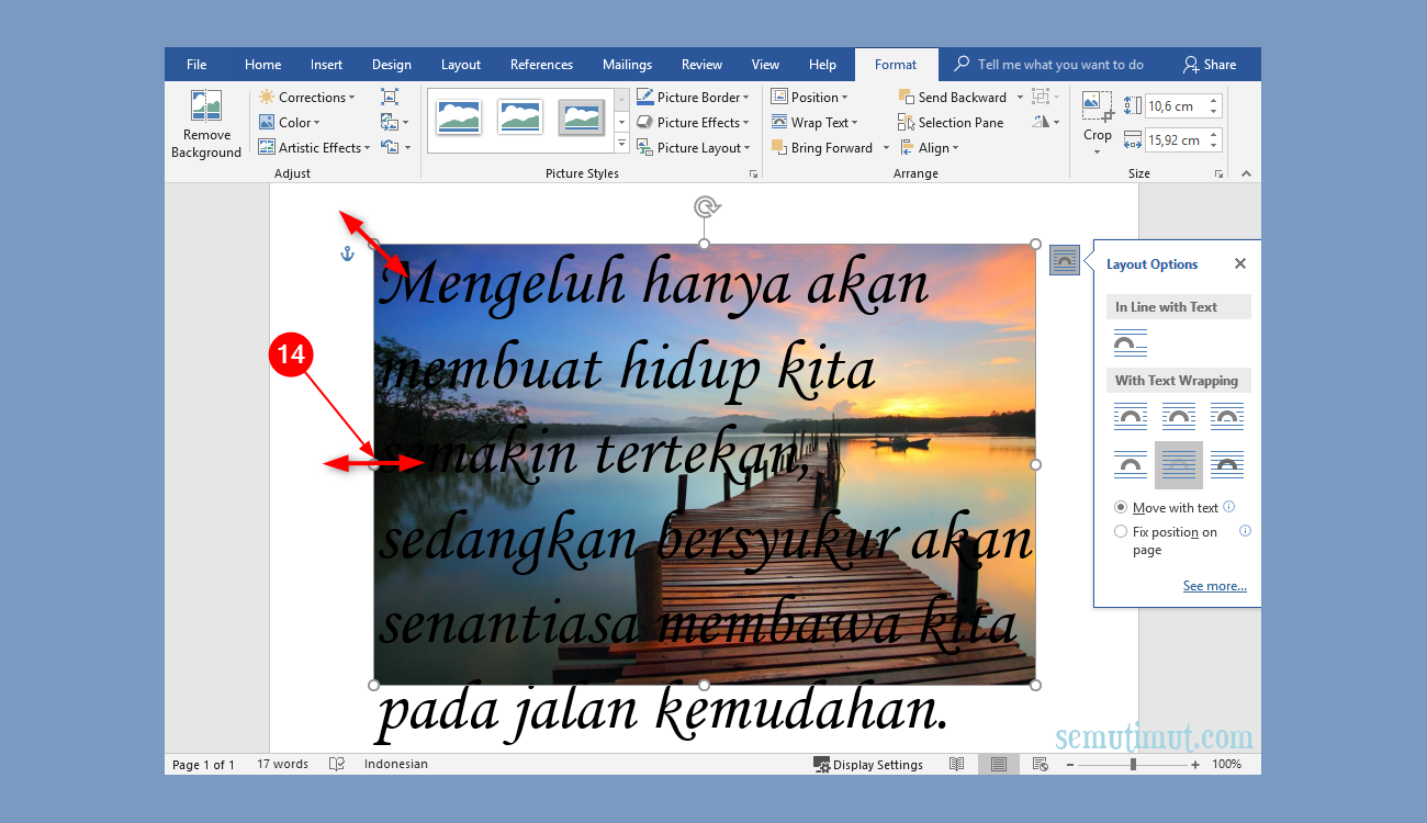 Cara Menambahkan Teks Pada Gambar Di Word - Langkah 1