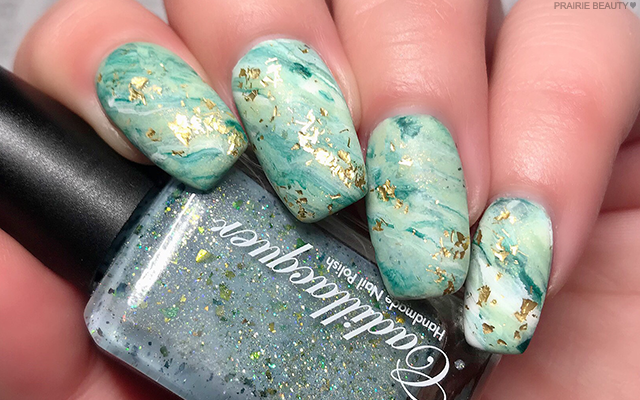 5. Jade Green and Rose Gold Marble Nail Art - wide 5