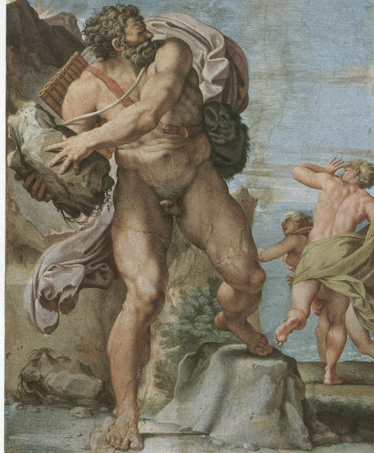«Циклоп Полифем».  Фреска Палаццо Фарнезе. Рим.  Автор: Аннибале Карраччи.