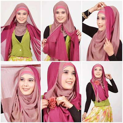 tutorial hijab pashmina wajah bulat