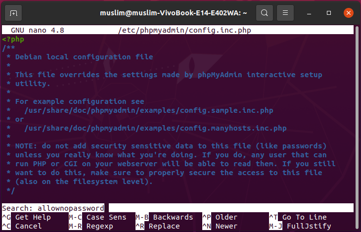 allownopassword phpmyadmin ubuntu allownopassword phpmyadmin ubuntu