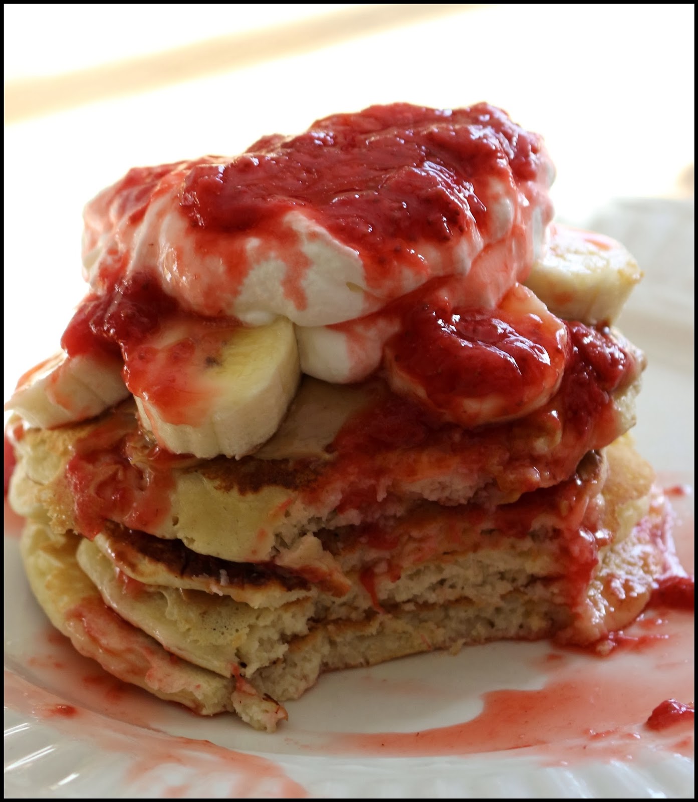 This Housewife Life Vanilla Sour Cream Pancakes Topped With YummmMMMmm