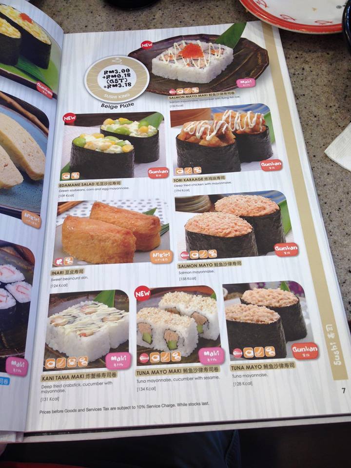 SUSHI KING Online MENU Price and Details - Miri Food Sharing