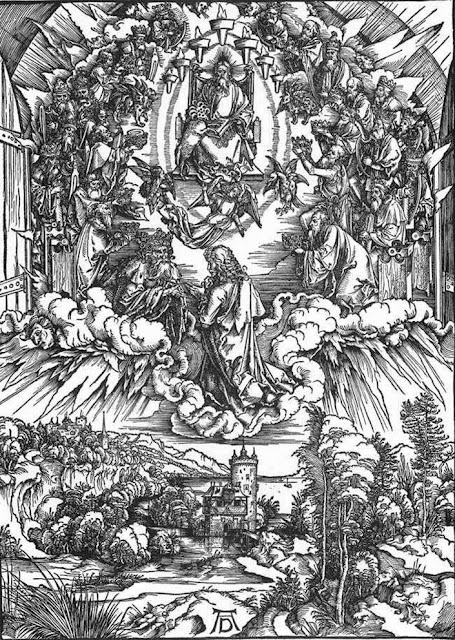 塔羅牌（女祭司牌）,St. John and the twenty-four elders by Albrecht Durer 杜勒：聖約翰和24個長老/啟示錄12章