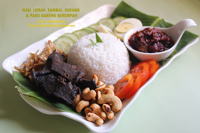 Nasi Lemak Sambal Kerang & Paru Rusa Goreng Berempah