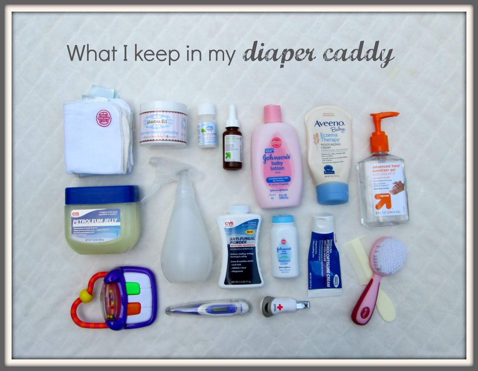 Laura S Plans What I Keep In My Organized Diaper Caddy