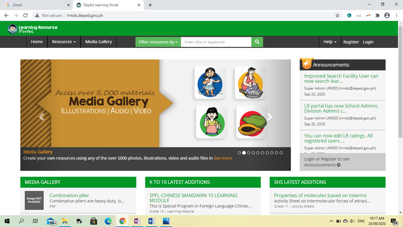 Steps in Creating Learning Resource Portal Account on LRMDS site LDM