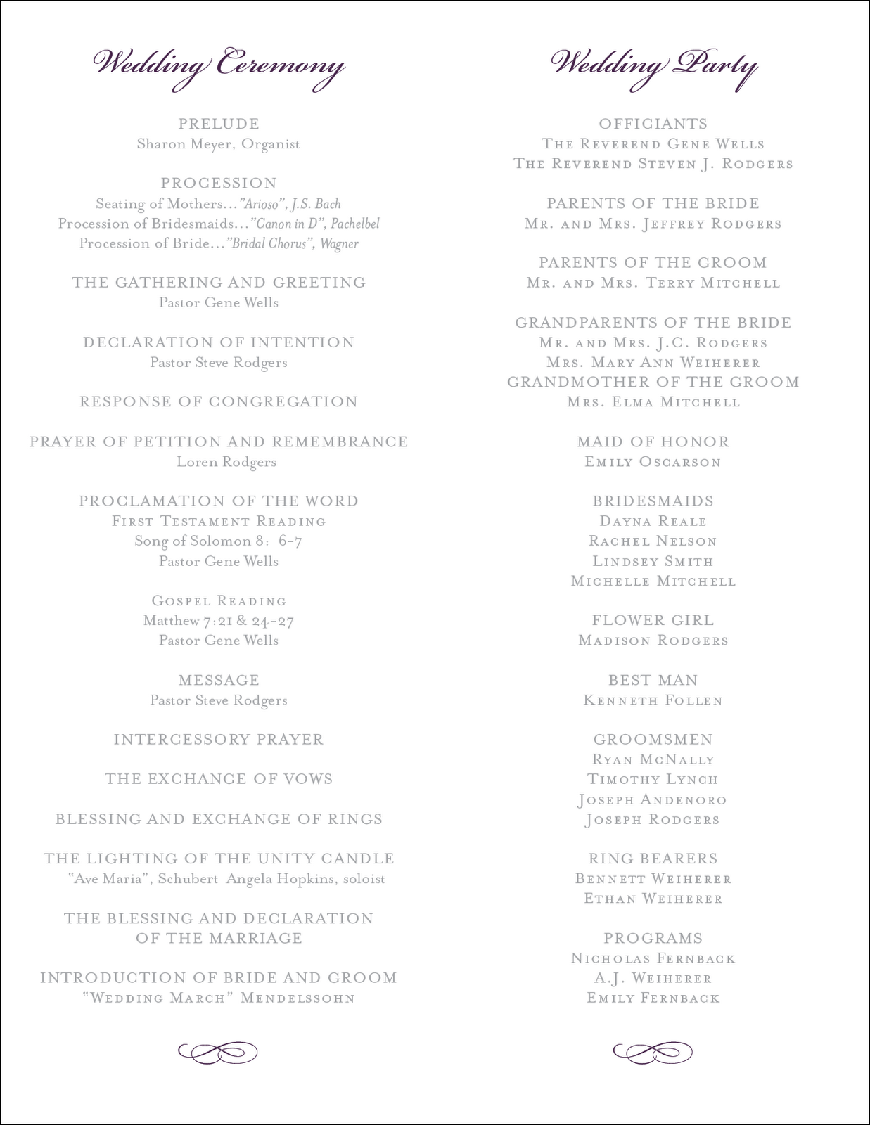 margotmadison diy what to say on a wedding program one page wedding program wording