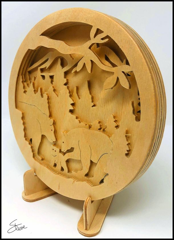Scrollsaw Five Layer Bear Mountain Scroll Saw Pattern.