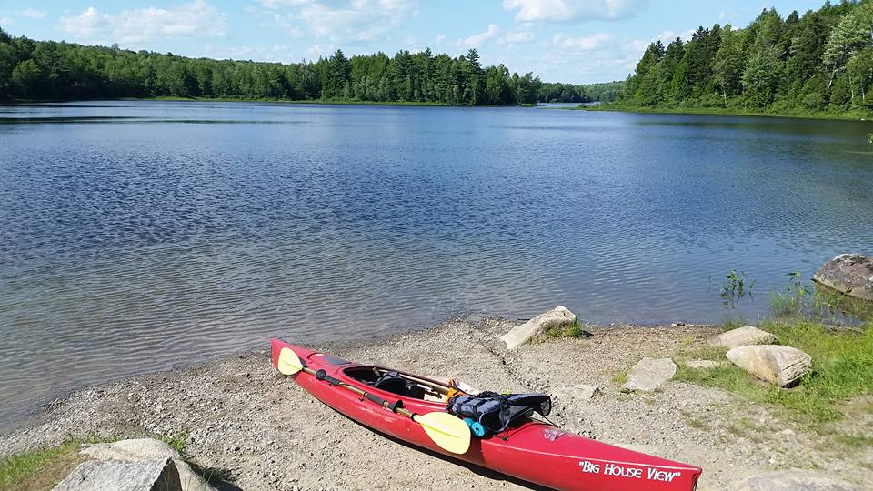 Recreational Kayaking in Maine Stump Pond, Lincoln Maine