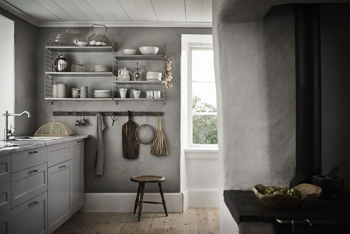 Traditional house with moody interiors on Gotland Island in Sweden