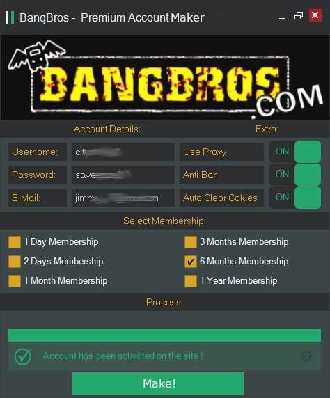 BangBros Generator - choose how long Premium Account you Wanna for Free.