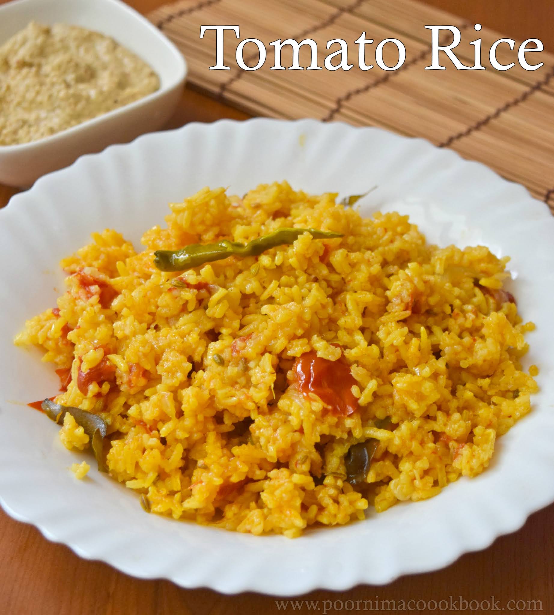Poornima's Cook Book Tomato Rice தக்காளி சாதம் Tomato Rice in