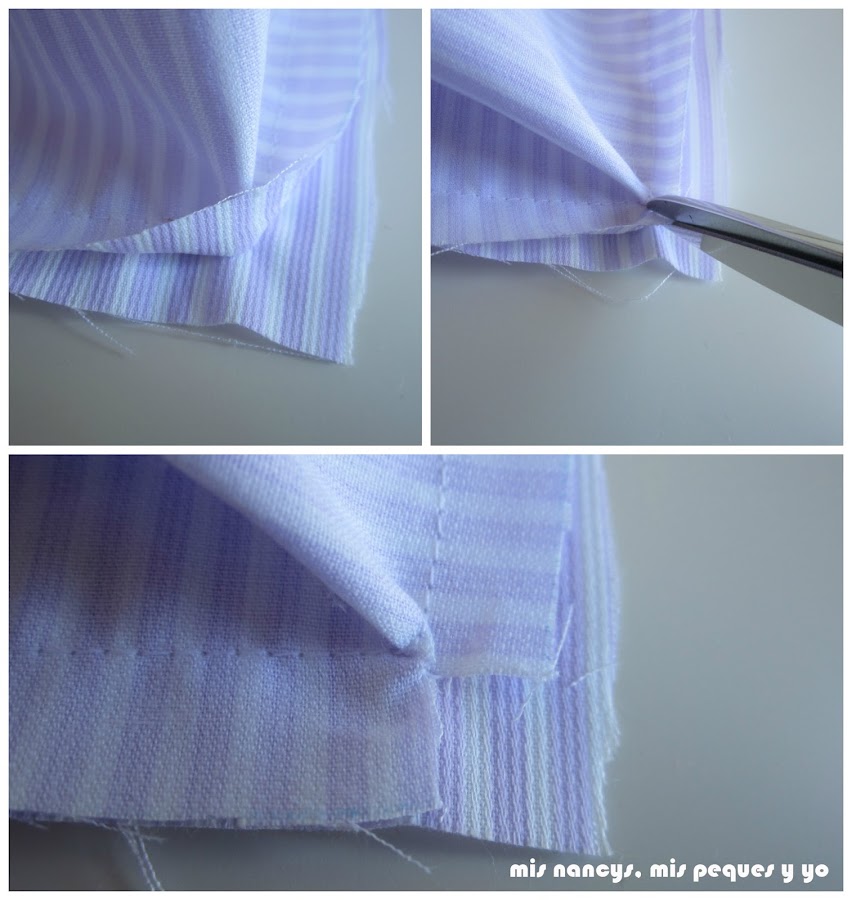 mis nancys, mis peques y yo, tutorial DIY funda cestas, pequeño corte en las esquinas